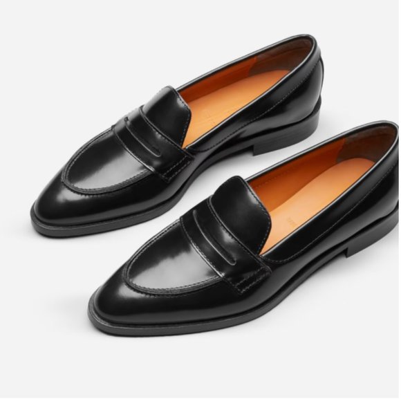 Everlane Shoes - Everlane Black Leather Penny Loafers